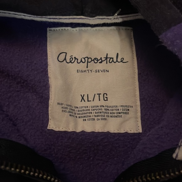 VINTAGE PURPLE STRIPED AEROPOSTLE ZIP UP - Picture 3 of 4